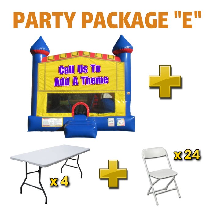 5-in-1 Bounce + 4 Tables + 24 Chairs rental